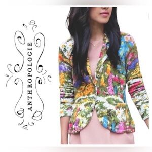 NWOT Anthropologie HWR Ajuda Field floral sweater blazer